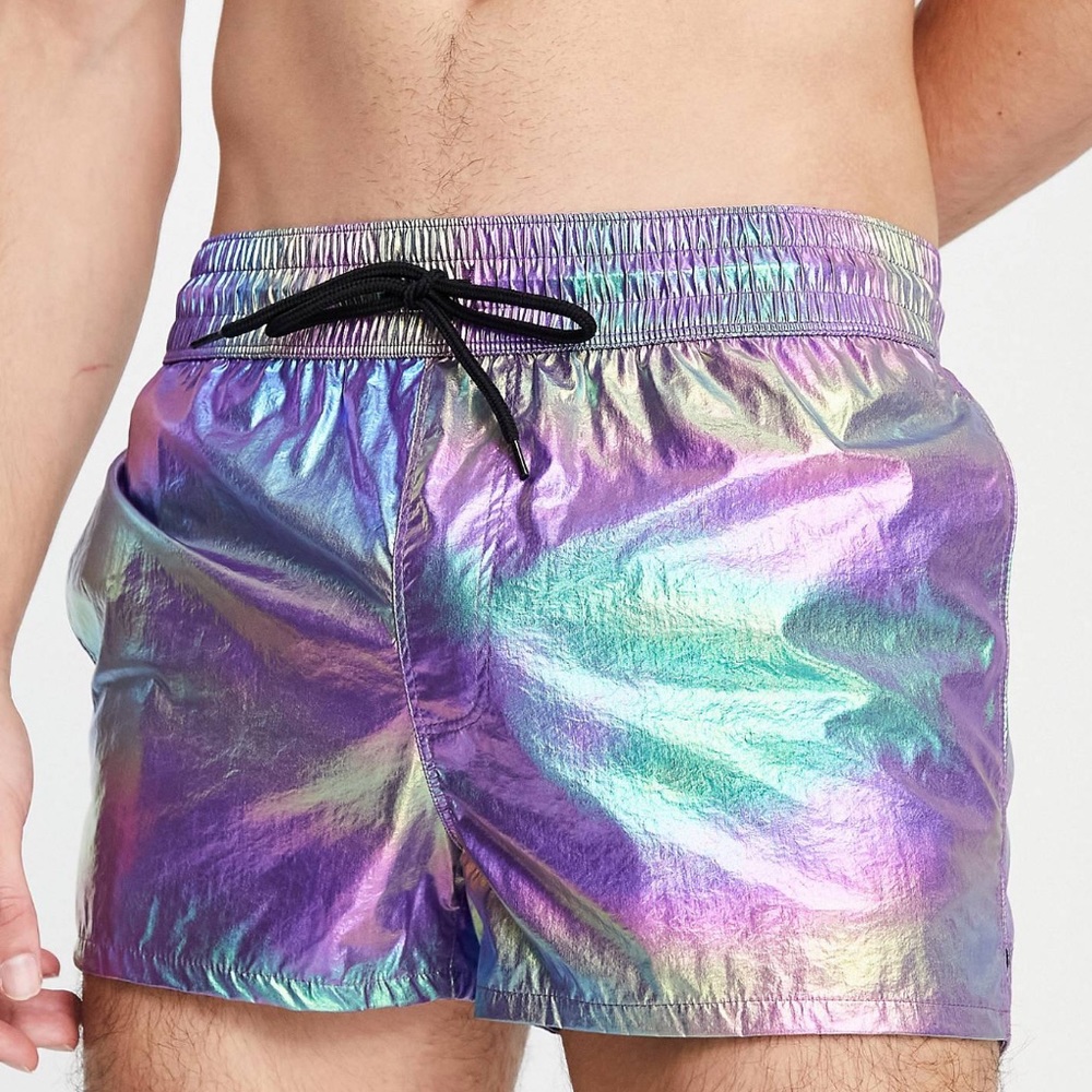 Metallic swim shorts